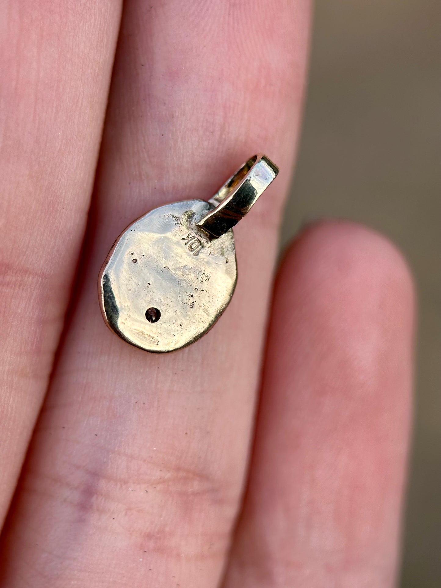 10k Yellow Gold & Diamond Nugget Pendant