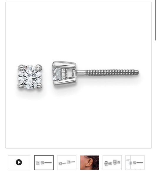 1/4ctw Lab Diamond Earrings