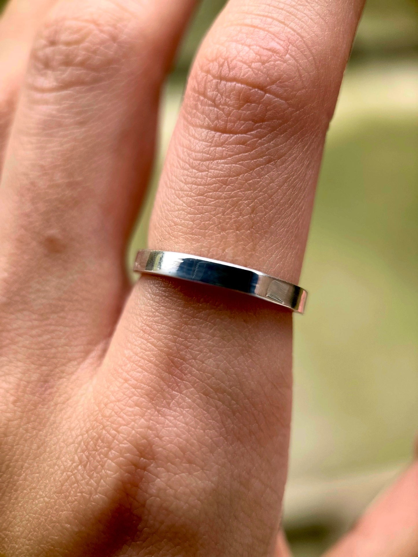 3mm Sterling Silver Initial Band